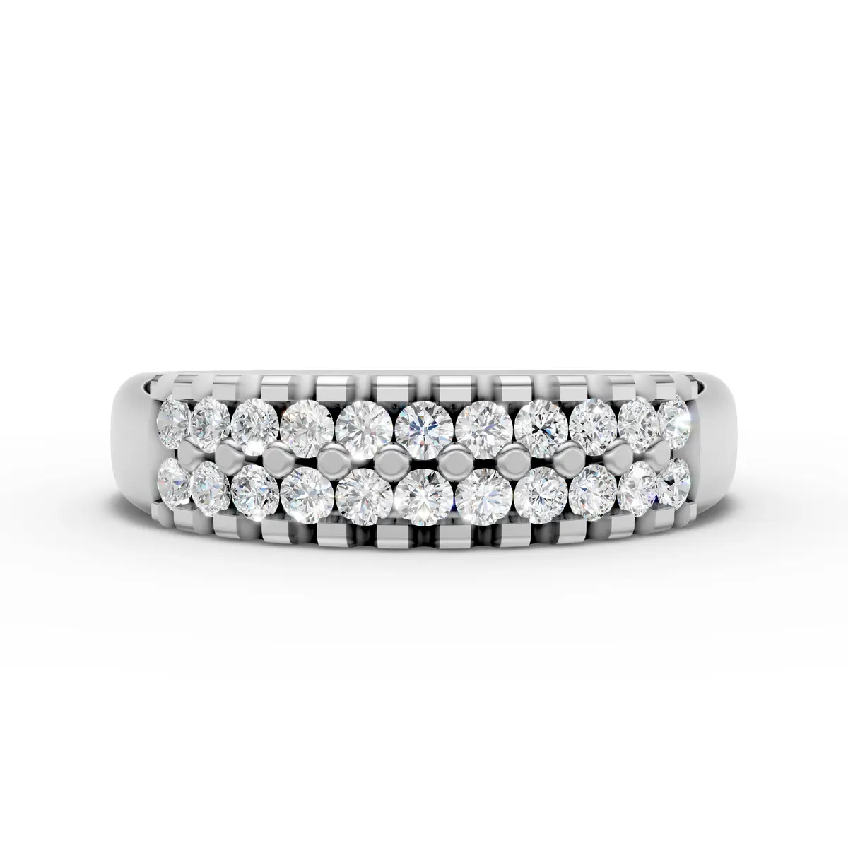 Double Row Diamond Band Ring
